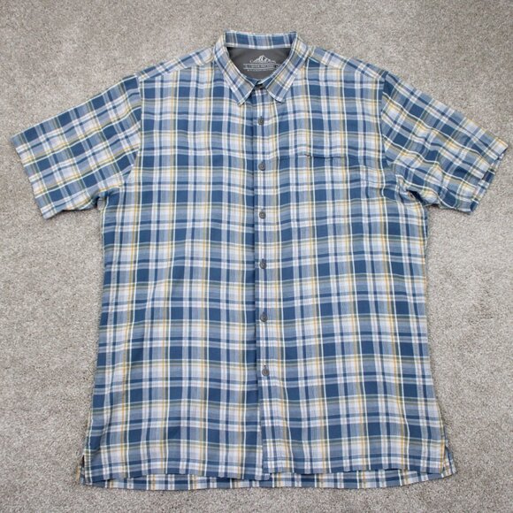 croft & barrow Other - Croft & Barrow Quick Dry Shirt Mens Large Blue/Yellow Poly/Cotton‎ S/S Button Up